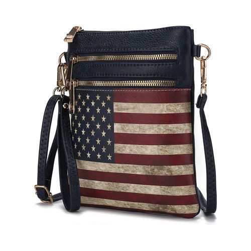 Load image into Gallery viewer, Genesis Printed Flag Vegan Leather Women Crossbody Bag
