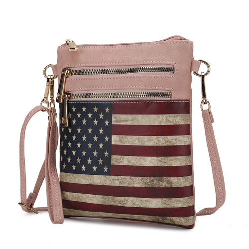 Load image into Gallery viewer, Genesis Printed Flag Vegan Leather Women Crossbody Bag
