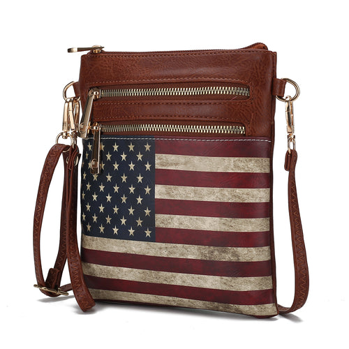 Load image into Gallery viewer, Genesis Printed Flag Vegan Leather Women Crossbody Bag
