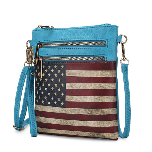 Load image into Gallery viewer, Genesis Printed Flag Vegan Leather Women Crossbody Bag
