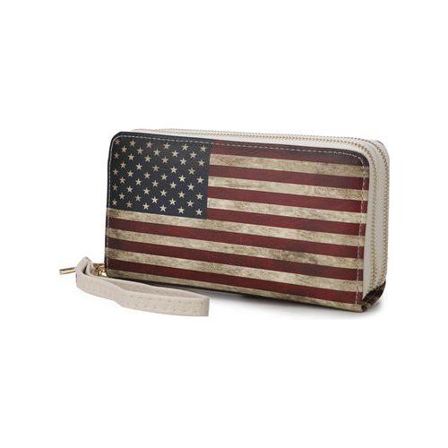 Load image into Gallery viewer, MKF Collection Uriel Vegan Leather Women FLAG Wristlet Wallet
