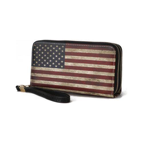 Load image into Gallery viewer, MKF Collection Uriel Vegan Leather Women FLAG Wristlet Wallet
