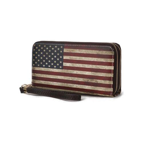 Load image into Gallery viewer, MKF Collection Uriel Vegan Leather Women FLAG Wristlet Wallet
