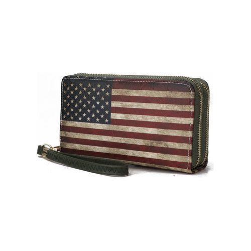 Load image into Gallery viewer, MKF Collection Uriel Vegan Leather Women FLAG Wristlet Wallet
