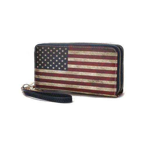 Load image into Gallery viewer, MKF Collection Uriel Vegan Leather Women FLAG Wristlet Wallet
