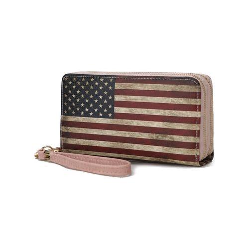 Load image into Gallery viewer, MKF Collection Uriel Vegan Leather Women FLAG Wristlet Wallet
