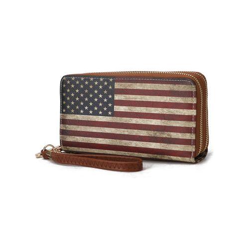 Load image into Gallery viewer, MKF Collection Uriel Vegan Leather Women FLAG Wristlet Wallet
