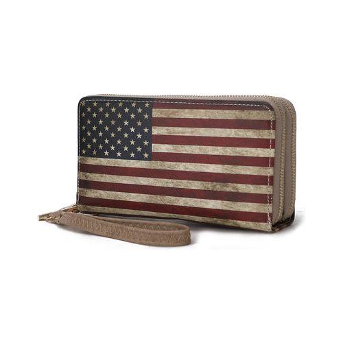 Load image into Gallery viewer, MKF Collection Uriel Vegan Leather Women FLAG Wristlet Wallet
