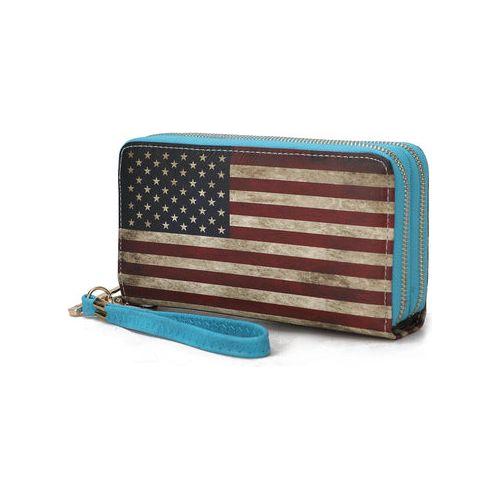 Load image into Gallery viewer, MKF Collection Uriel Vegan Leather Women FLAG Wristlet Wallet
