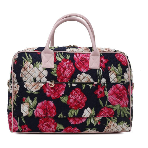 Load image into Gallery viewer, Jayla Quilted Cotton Botanical Pattern Women Duffle Bag
