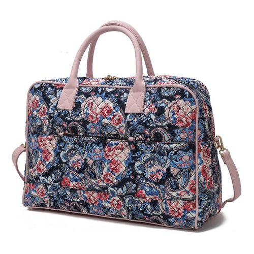 Load image into Gallery viewer, Jayla Quilted Cotton Botanical Pattern Women Duffle Bag
