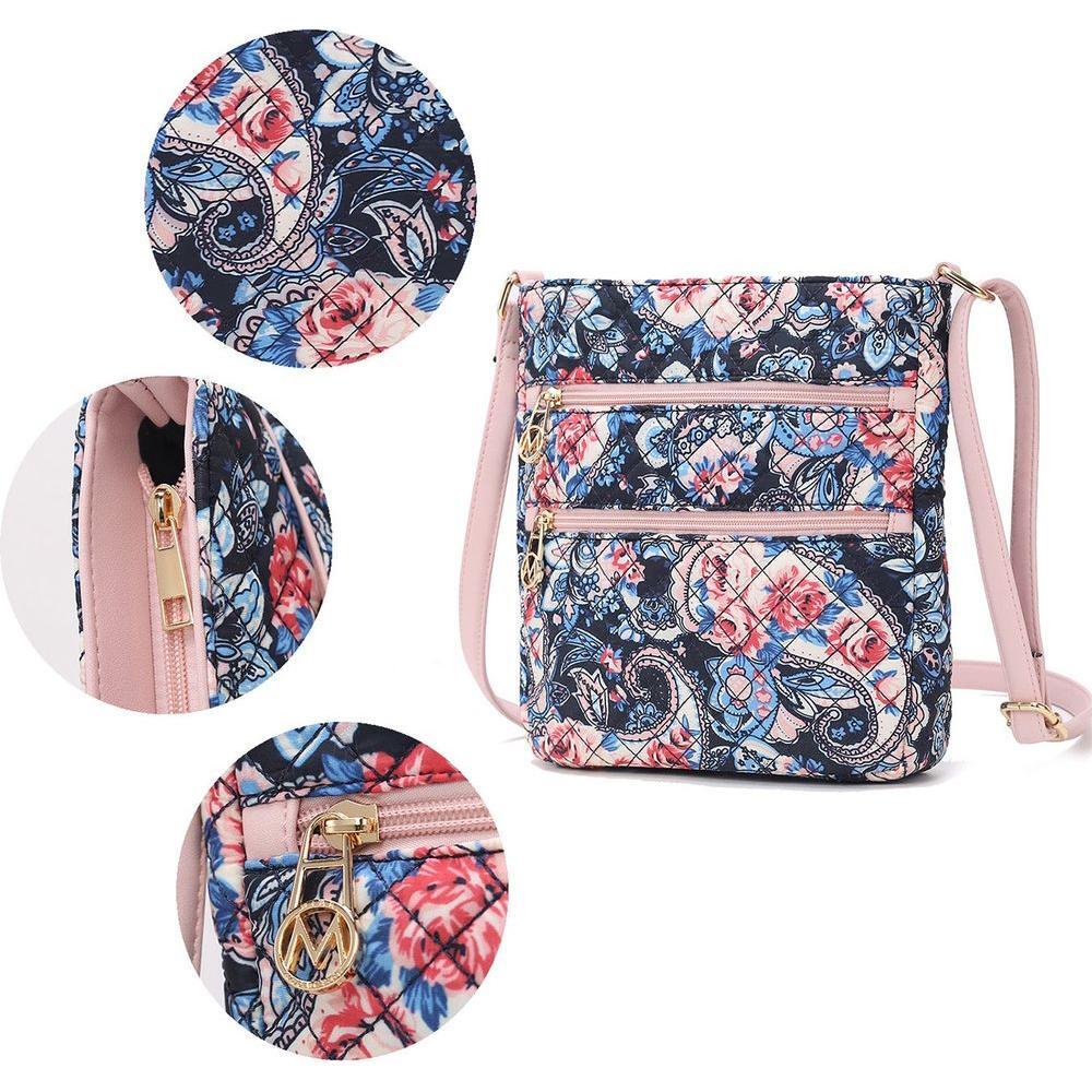 Lainey Quilted Cotton Botanical Pattern Women Crossbody