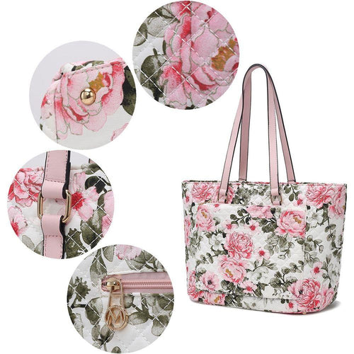 Load image into Gallery viewer, Hallie Quilted Cotton Botanical Pattern Women Tote Bag
