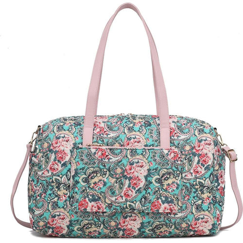 Load image into Gallery viewer, Khelani Quilted Cotton Botanical Pattern Women Duffle Bag
