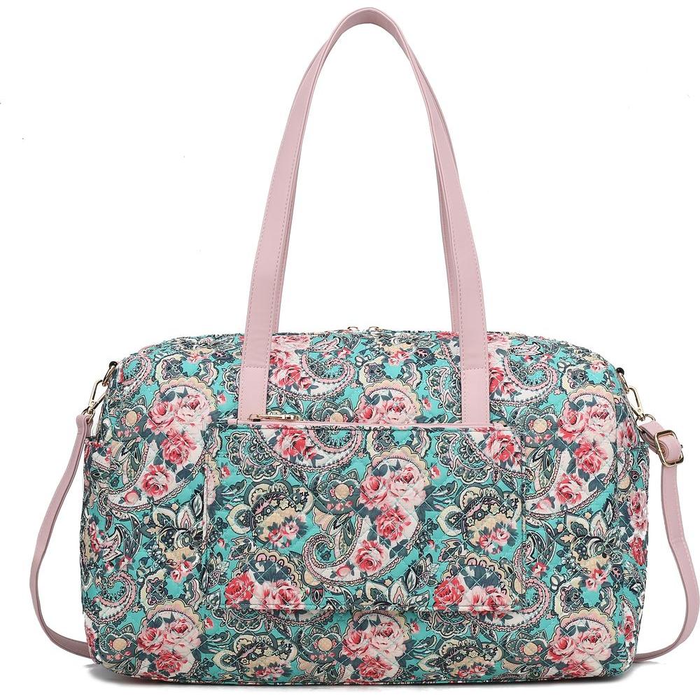 Khelani Quilted Cotton Botanical Pattern Women Duffle Bag