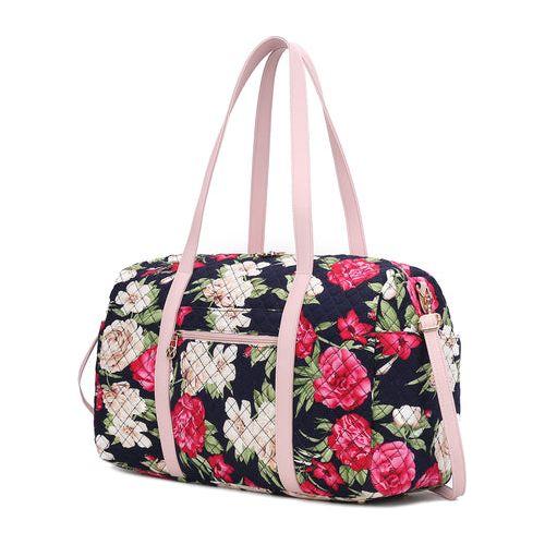 Load image into Gallery viewer, Khelani Quilted Cotton Botanical Pattern Women Duffle Bag
