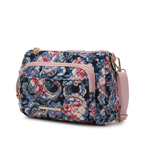 Load image into Gallery viewer, Rosalie Quilted Cotton Botanical Pattern Women Shoulder Bag
