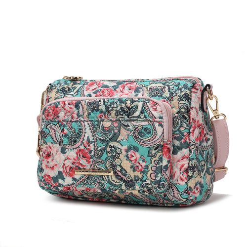 Load image into Gallery viewer, Rosalie Quilted Cotton Botanical Pattern Women Shoulder Bag
