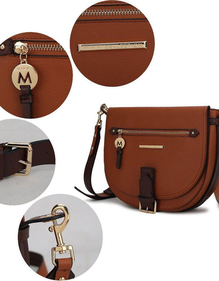 Drew Vegan Leather Color Block Women Shoulder Bag