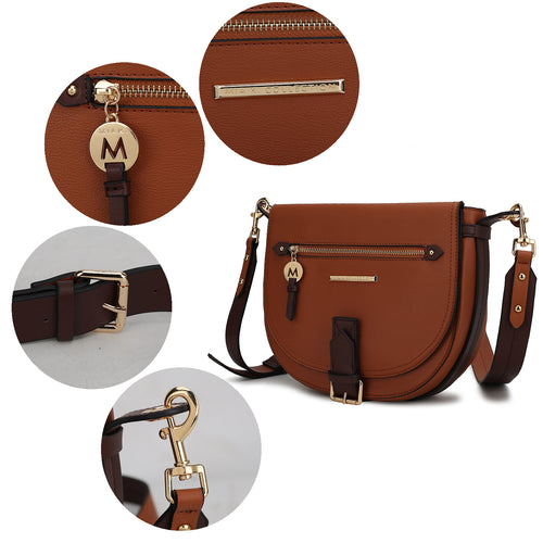 Load image into Gallery viewer, Drew Vegan Leather Color Block Women Shoulder Bag
