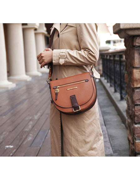 Drew Vegan Leather Color Block Women Shoulder Bag