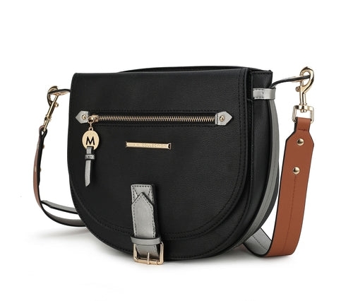 Load image into Gallery viewer, Drew Vegan Leather Color Block Women Shoulder Bag
