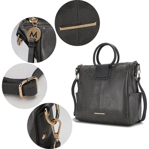 Load image into Gallery viewer, Zori Tote Handbag with Pouch and Wallet in Vegan Leather
