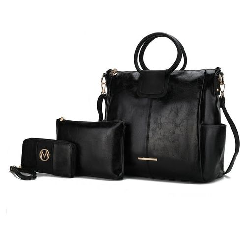 Load image into Gallery viewer, Zori Tote Handbag with Pouch and Wallet in Vegan Leather
