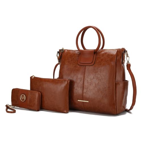 Load image into Gallery viewer, Zori Tote Handbag with Pouch and Wallet in Vegan Leather
