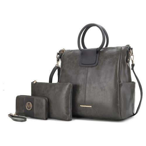 Load image into Gallery viewer, Zori Tote Handbag with Pouch and Wallet Vegan Leather Women
