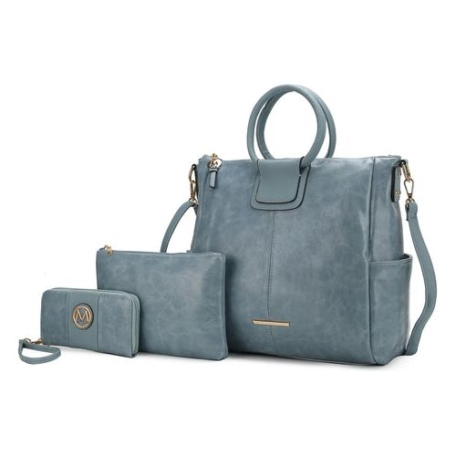 Load image into Gallery viewer, Zori Tote Handbag with Pouch and Wallet Vegan Leather Women
