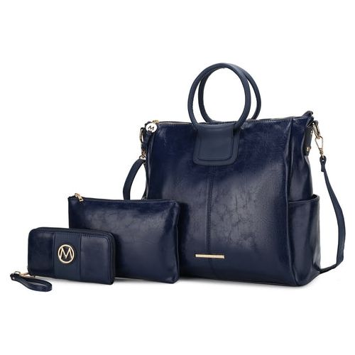 Load image into Gallery viewer, Zori Tote Handbag with Pouch and Wallet in Vegan Leather
