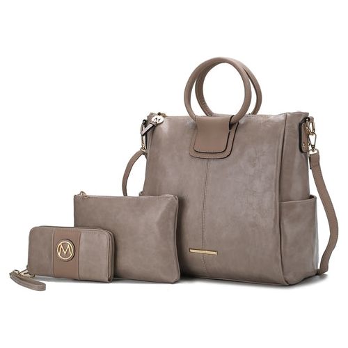 Load image into Gallery viewer, Zori Tote Handbag with Pouch and Wallet Vegan Leather Women
