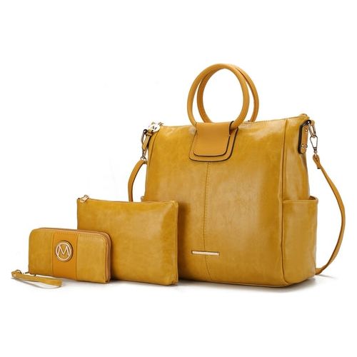 Load image into Gallery viewer, Zori Tote Handbag with Pouch and Wallet in Vegan Leather
