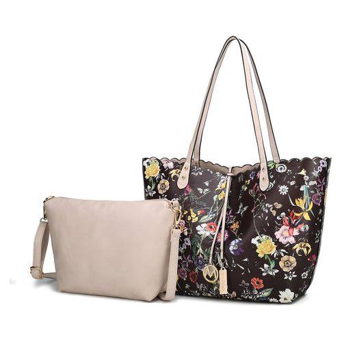 Load image into Gallery viewer, Danielle Reversible Shopper Tote Bag Crossbody Pouch
