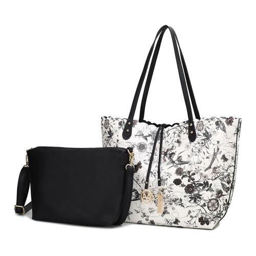 Load image into Gallery viewer, Danielle Reversible Shopper Tote Bag Crossbody Pouch
