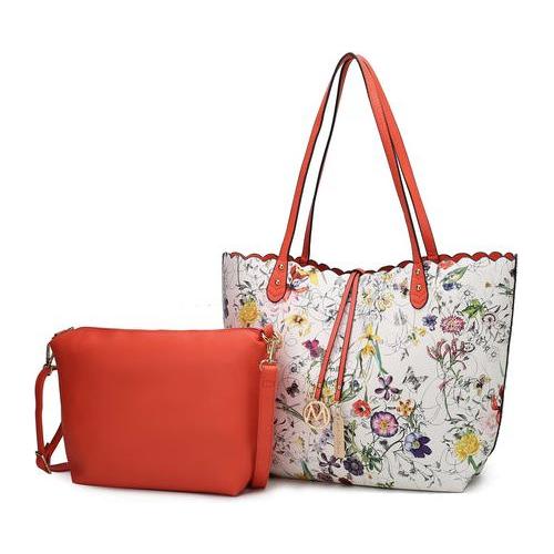 Load image into Gallery viewer, Danielle Reversible Shopper Tote Bag Crossbody Pouch
