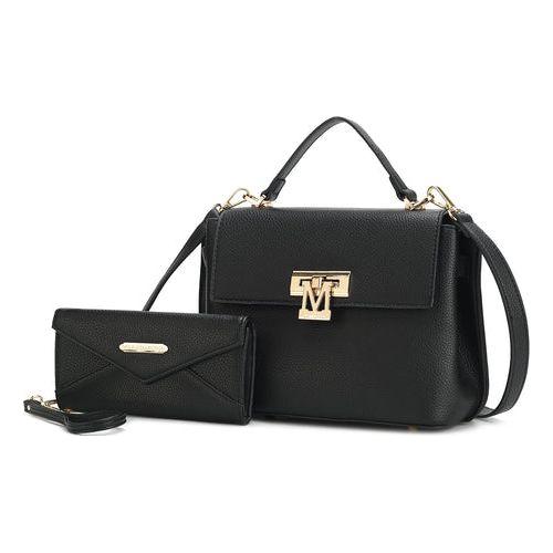 Load image into Gallery viewer, Mia K Hadley Vegan Leather Women Satchel Bag with Wristlet Wallet
