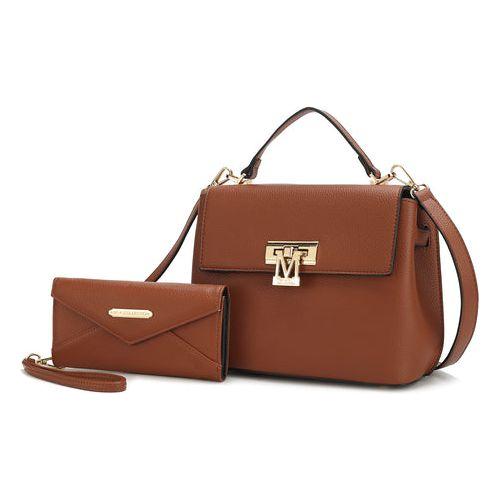 Load image into Gallery viewer, Mia K Hadley Vegan Leather Women Satchel Bag with Wristlet Wallet
