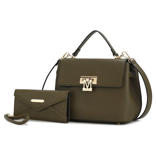 Load image into Gallery viewer, Mia K Hadley Vegan Leather Women Satchel Bag with Wristlet Wallet
