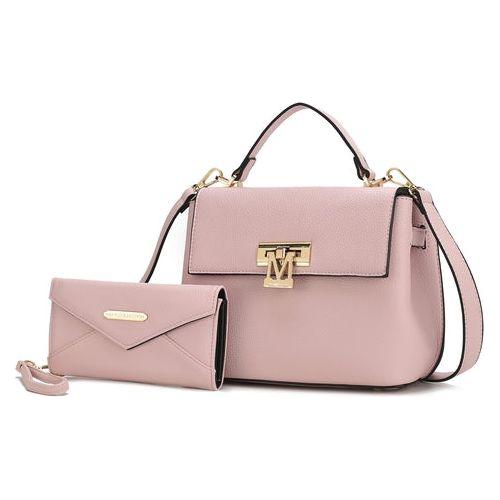 Load image into Gallery viewer, Mia K Hadley Vegan Leather Women Satchel Bag with Wristlet Wallet
