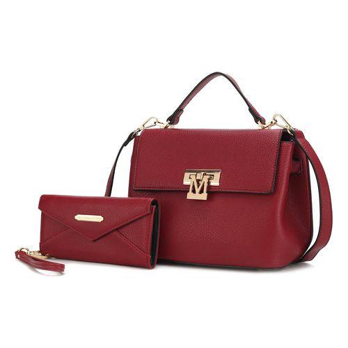 Load image into Gallery viewer, Mia K Hadley Vegan Leather Women Satchel Bag with Wristlet Wallet
