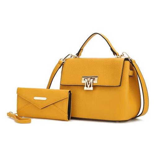 Load image into Gallery viewer, Mia K Hadley Vegan Leather Women Satchel Bag with Wristlet Wallet
