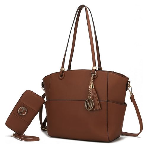 Load image into Gallery viewer, Prisha Vegan Leather Women Tote Handbag with Wallet: Elegance Meets Functionality
