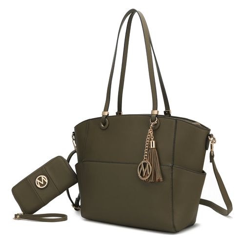 Load image into Gallery viewer, Prisha Vegan Leather Women Tote Handbag with Wallet: Elegance Meets Functionality
