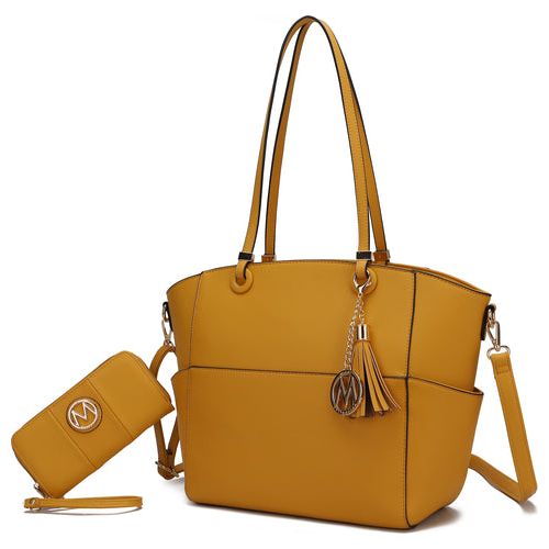 Load image into Gallery viewer, Prisha Vegan Leather Women Tote Handbag with Wallet: Elegance Meets Functionality
