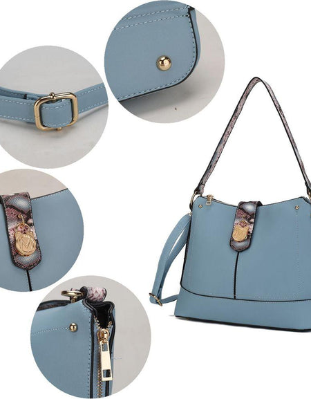 MKF Collection Ezra Snake Embossed Shoulder Handbag