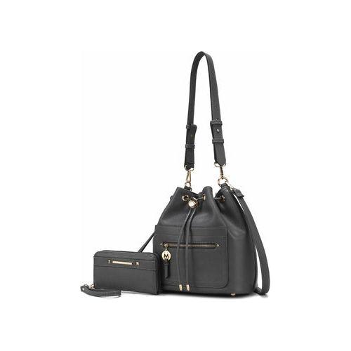 Load image into Gallery viewer, Larissa Vegan Leather Women Bucket Bag with Wallet
