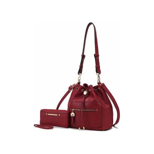 Load image into Gallery viewer, Larissa Vegan Leather Women Bucket Bag with Wallet
