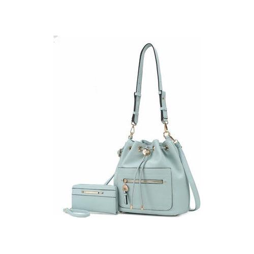 Load image into Gallery viewer, Larissa Vegan Leather Women Bucket Bag with Wallet
